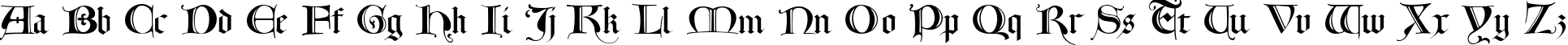 Пример написания английского алфавита шрифтом Lombardia