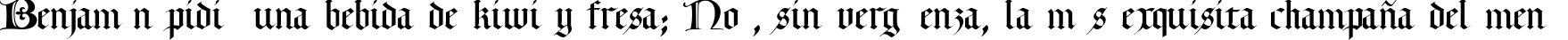 Пример написания шрифтом Lombardia текста на испанском