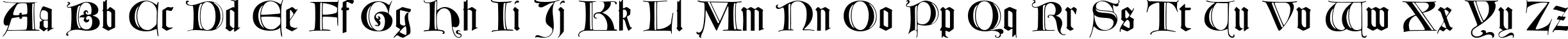 Пример написания английского алфавита шрифтом Lombardina One Roman