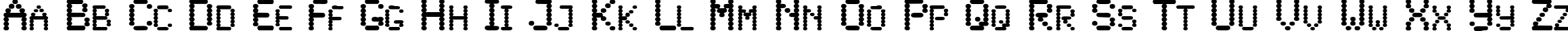 Пример написания английского алфавита шрифтом Lowtech