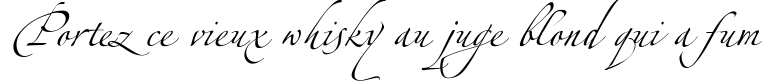 Пример написания шрифтом LinotypeZapfino Three текста на французском