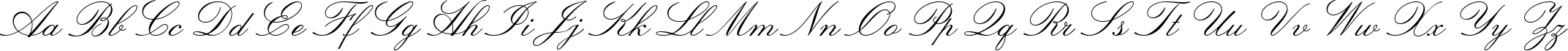 Пример написания английского алфавита шрифтом Lucia BT