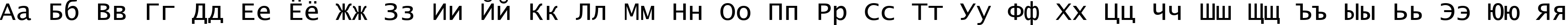 Пример написания русского алфавита шрифтом Lucida Console