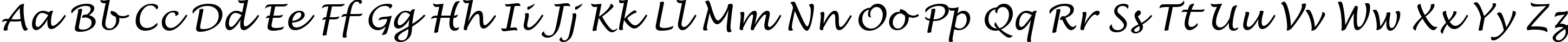 Пример написания английского алфавита шрифтом Lucida Handwriting Italic