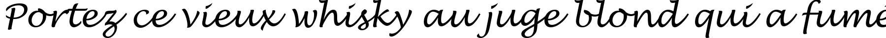 Пример написания шрифтом Lucida Handwriting Italic текста на французском