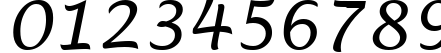 Пример написания цифр шрифтом Lucida Handwriting Italic