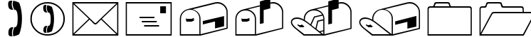 Пример написания цифр шрифтом Lucida Icons