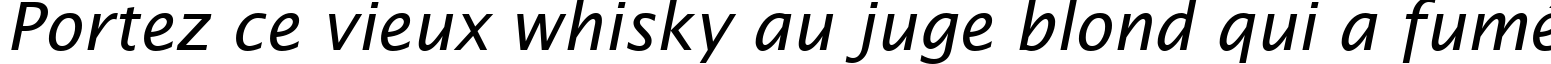 Пример написания шрифтом Lucida Sans Italic текста на французском