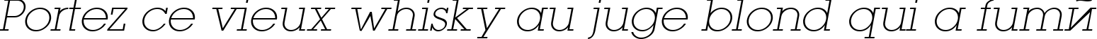 Пример написания шрифтом LugaExtra ExtraLight Oblique текста на французском