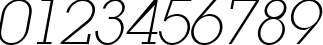 Пример написания цифр шрифтом LugaExtra ExtraLight Oblique