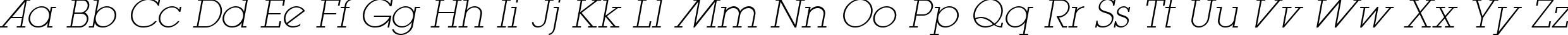 Пример написания английского алфавита шрифтом LugaExtraAd ExtraLight Oblique