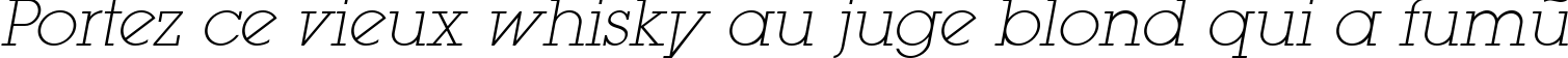 Пример написания шрифтом LugaExtraAd ExtraLight Oblique текста на французском