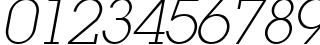 Пример написания цифр шрифтом LugaExtraAd ExtraLight Oblique