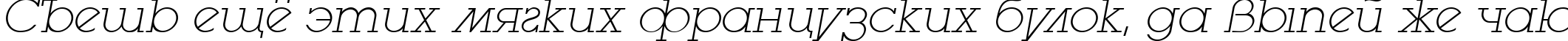 Пример написания шрифтом LugaExtraAd ExtraLight Oblique текста на русском