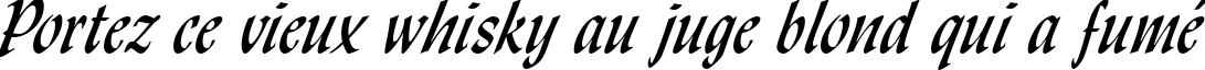 Пример написания шрифтом Lydian Cursive BT текста на французском