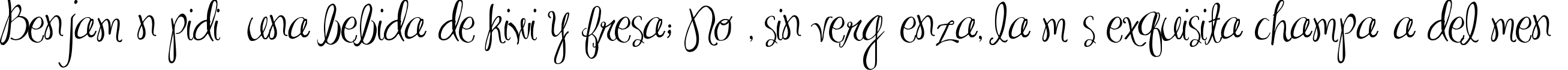 Пример написания шрифтом MA Sexy текста на испанском