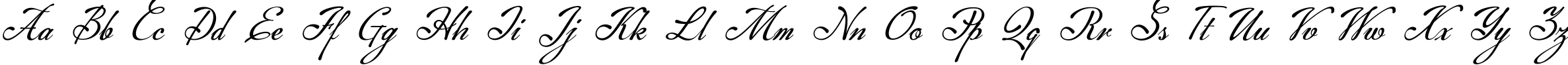 Пример написания английского алфавита шрифтом Machia