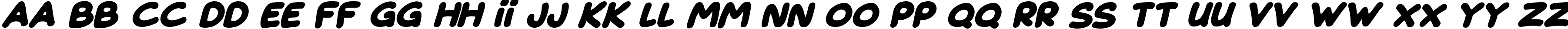 Пример написания английского алфавита шрифтом Magical Markers Italic