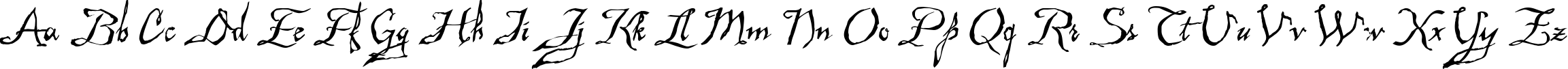 Пример написания английского алфавита шрифтом Malagua