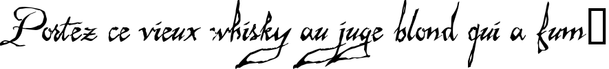Пример написания шрифтом Malagua текста на французском