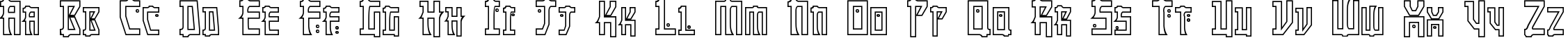 Пример написания английского алфавита шрифтом Manga Hollow