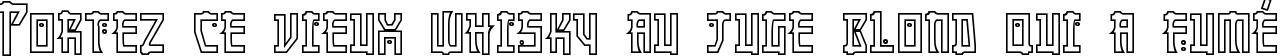 Пример написания шрифтом Manga Hollow текста на французском