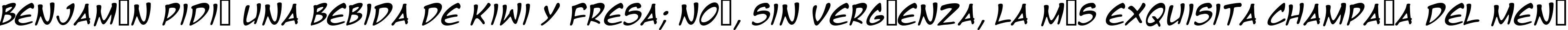 Пример написания шрифтом Manga Temple Italic текста на испанском
