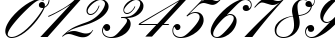 Пример написания цифр шрифтом Manuscript