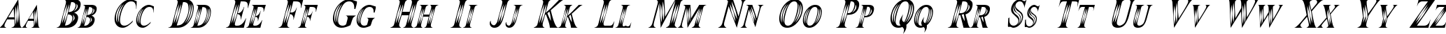 Пример написания английского алфавита шрифтом Maranallo High Italic