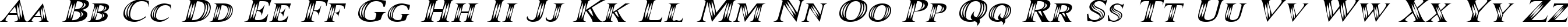 Пример написания английского алфавита шрифтом Maranallo Italic