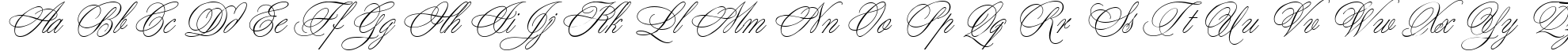Пример написания английского алфавита шрифтом Margarita script