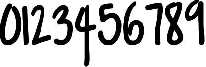 Пример написания цифр шрифтом Margarosa