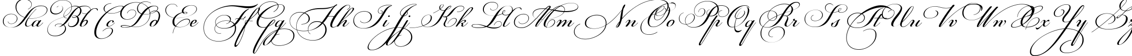 Пример написания английского алфавита шрифтом Maria Antuanetta