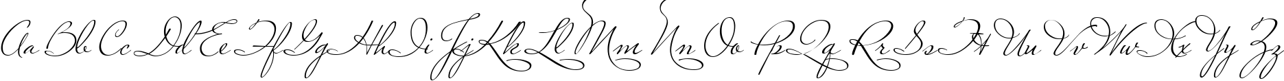 Пример написания английского алфавита шрифтом Marianna
