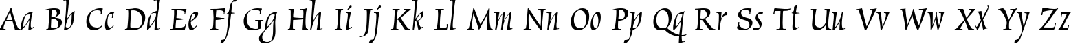 Пример написания английского алфавита шрифтом Marigold