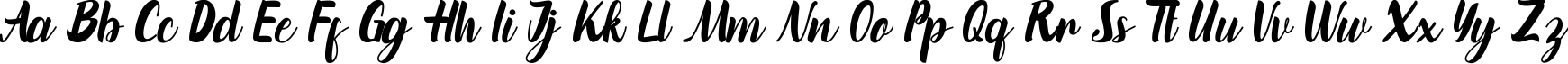 Пример написания английского алфавита шрифтом marinto