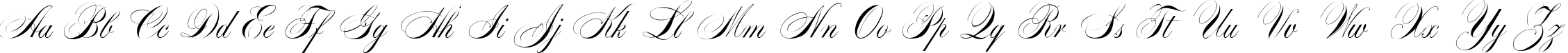 Пример написания английского алфавита шрифтом Markiz de Sad script
