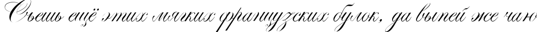 Пример написания шрифтом Markiz de Sad script текста на русском