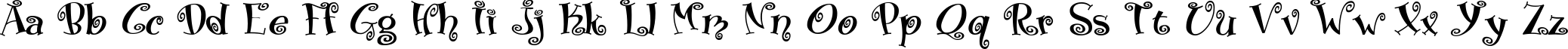 Пример написания английского алфавита шрифтом Matreshka