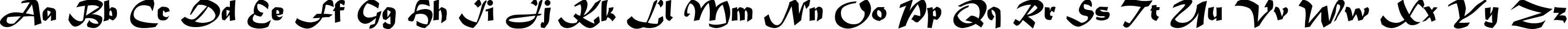 Пример написания английского алфавита шрифтом Matura MT Script Capitals