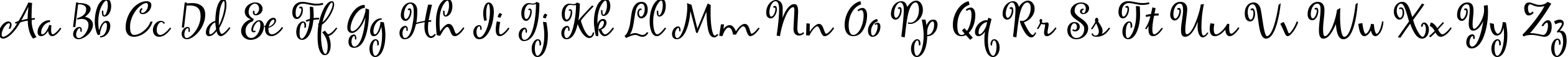 Пример написания английского алфавита шрифтом Maya