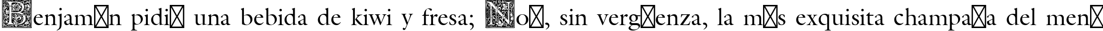Пример написания шрифтом Medieval Initial One текста на испанском