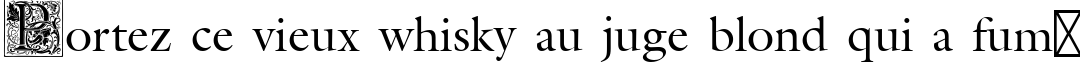 Пример написания шрифтом Medieval Initial Two текста на французском