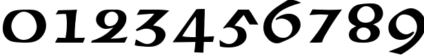 Пример написания цифр шрифтом Megen Medium