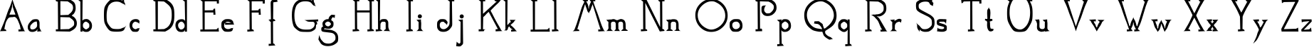 Пример написания английского алфавита шрифтом Mestra