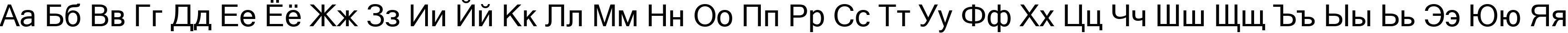 Пример написания русского алфавита шрифтом Microsoft Sans Serif