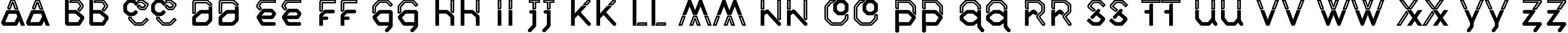 Пример написания английского алфавита шрифтом Inline