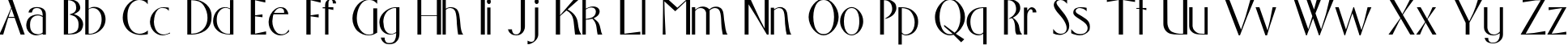 Пример написания английского алфавита шрифтом MiddlLight TYGRA