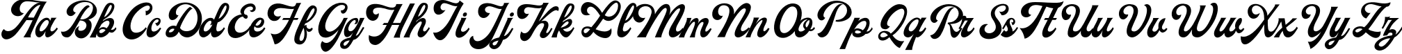 Пример написания английского алфавита шрифтом Milestone Free Version Script