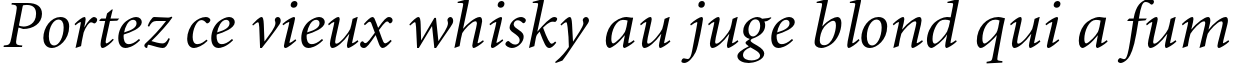 Пример написания шрифтом Miniature Italic текста на французском